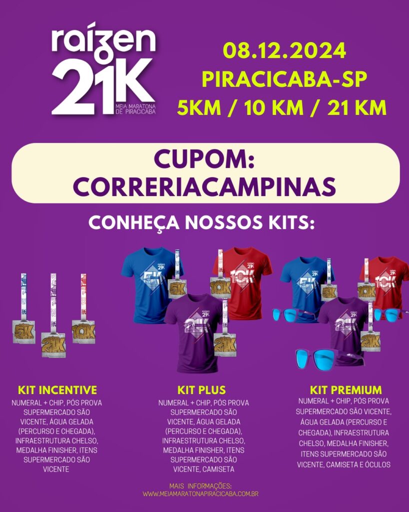 Desconto cupom Meia Maratona de Piracicaba