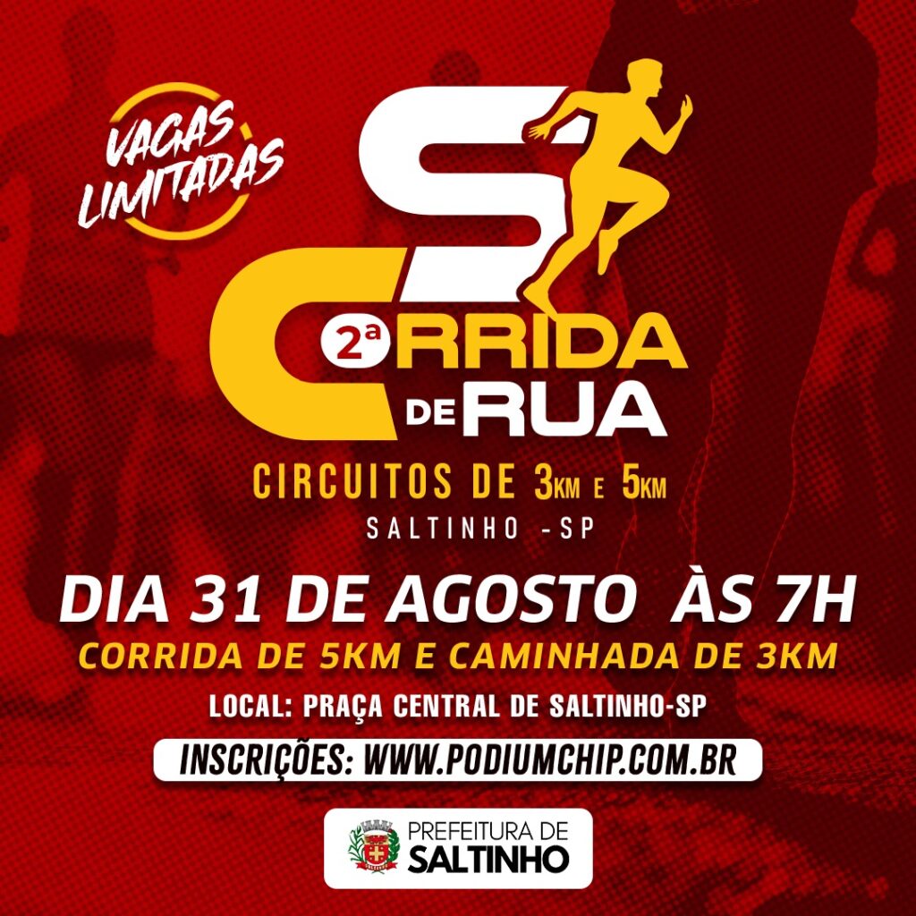 Banner da prova Corrida e Caminhada de Saltinho
