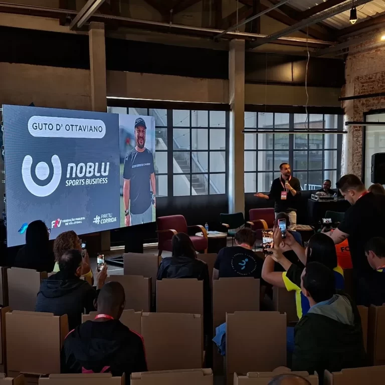 Guto D'Otaviano da Noblu Sports com sede em Campinas foi um dos palestrantes