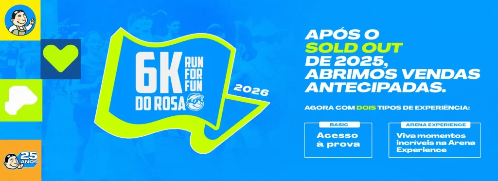 Banner da prova Corrida 6k do Rosa 2026