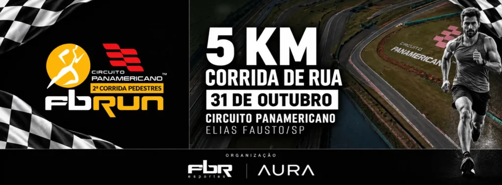 Banner da prova 2º Corrida Pedestre FB Run Circuito Panamericano- Elias Fausto