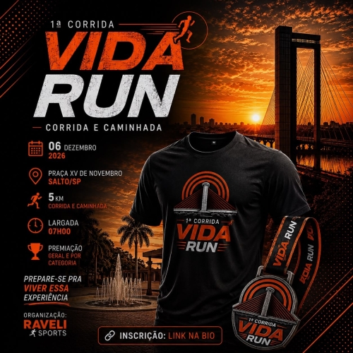 Banner da prova Corrida Vida Run- Salto