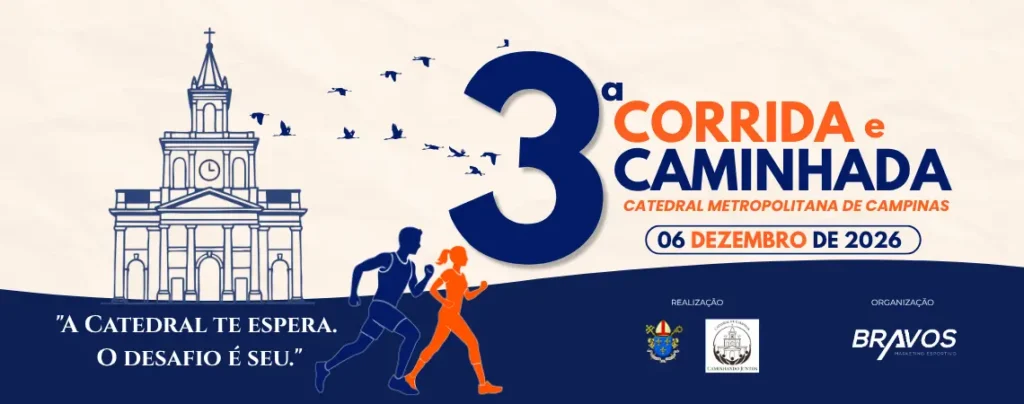 Banner da prova 3º Corrida Catedral Metropolitana de Campinas