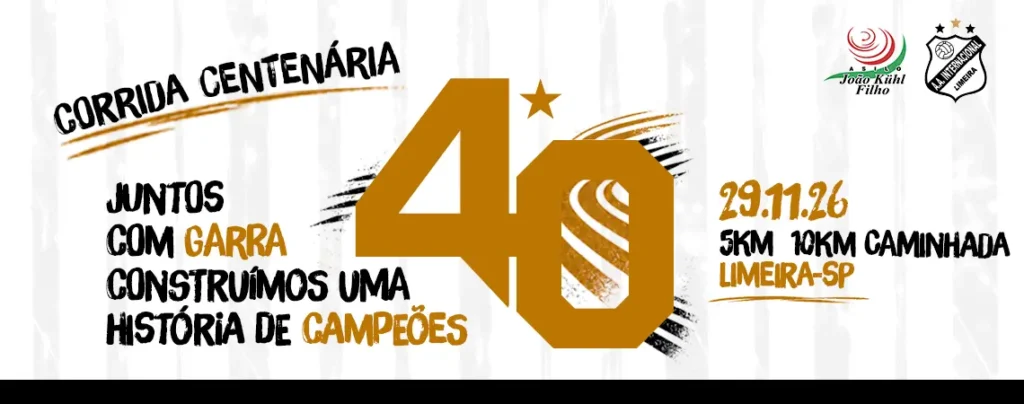 Banner da prova Corrida Centenária- Limeira