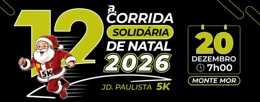 Banner da prova 12º Corrida Solidária de Natal- Monte Mor